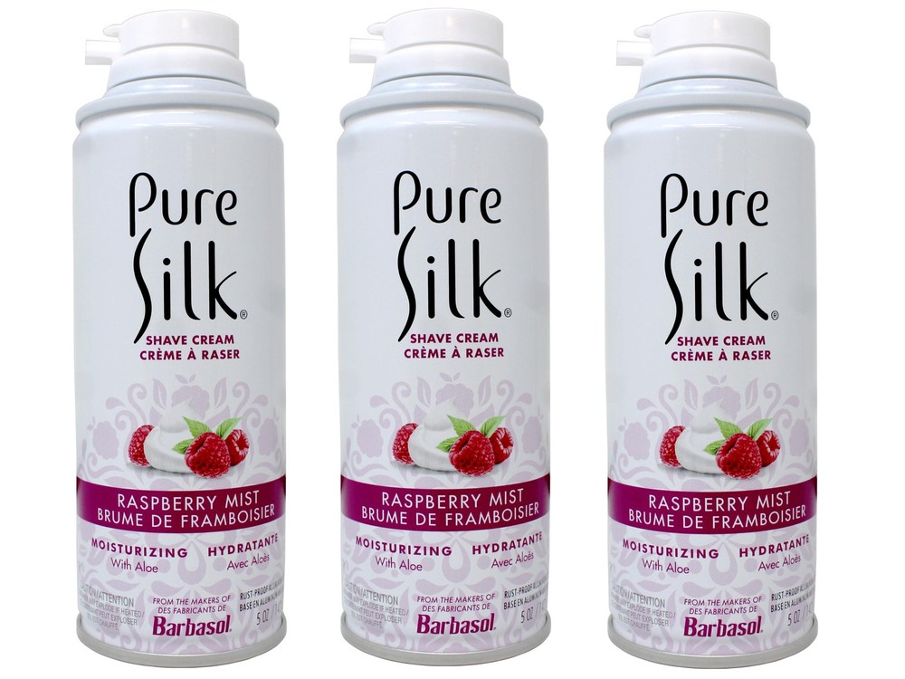 Pure Silk Shave Cream with Aloe, Raspberry Mist, 5 OZ - 3 Pack