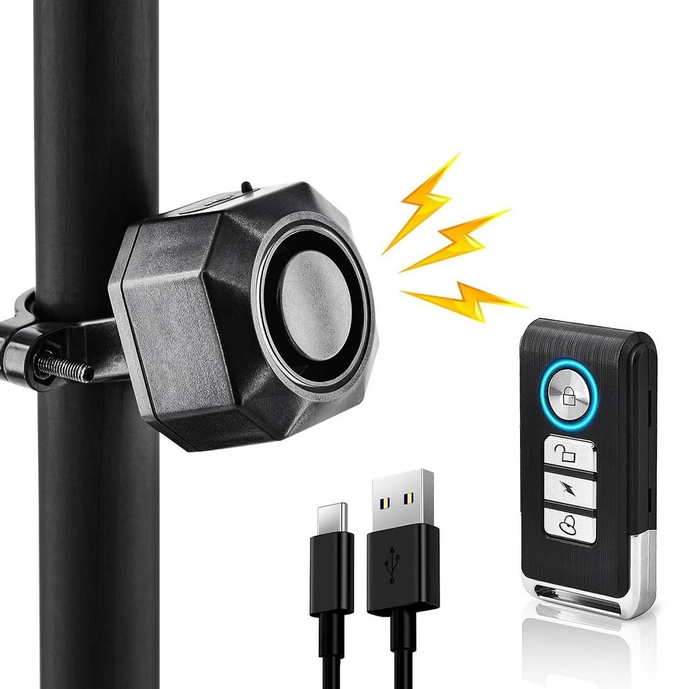 USB Charging Bike Anti Theft Alarm with Remote Vibration Sensor Security System