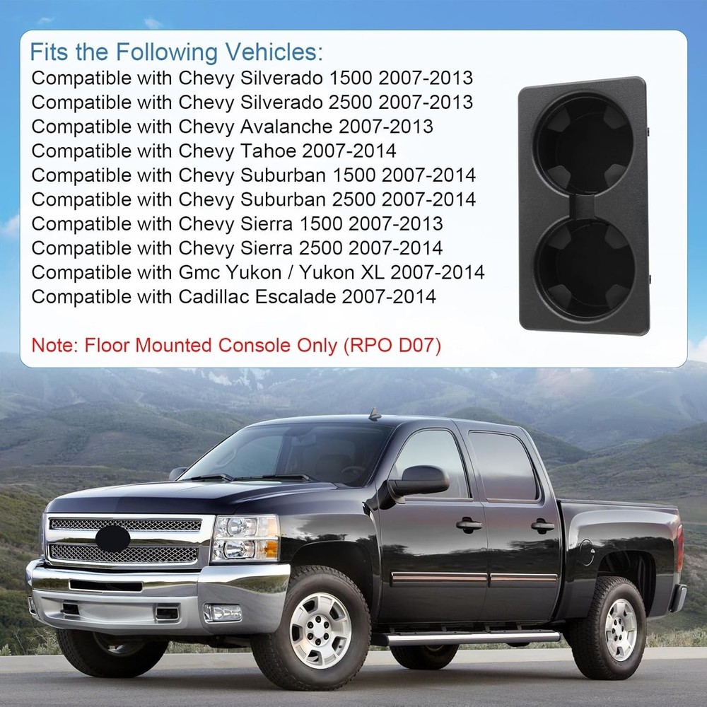 Cup Holder Compatible with Front Center Console Beverage Drink Insert Replace 19