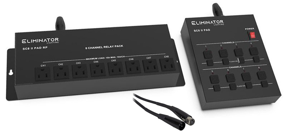 Eliminator Lighting ADJ SC8 II PAD SYSTEM Analog Lighting Controller+DMX Cable