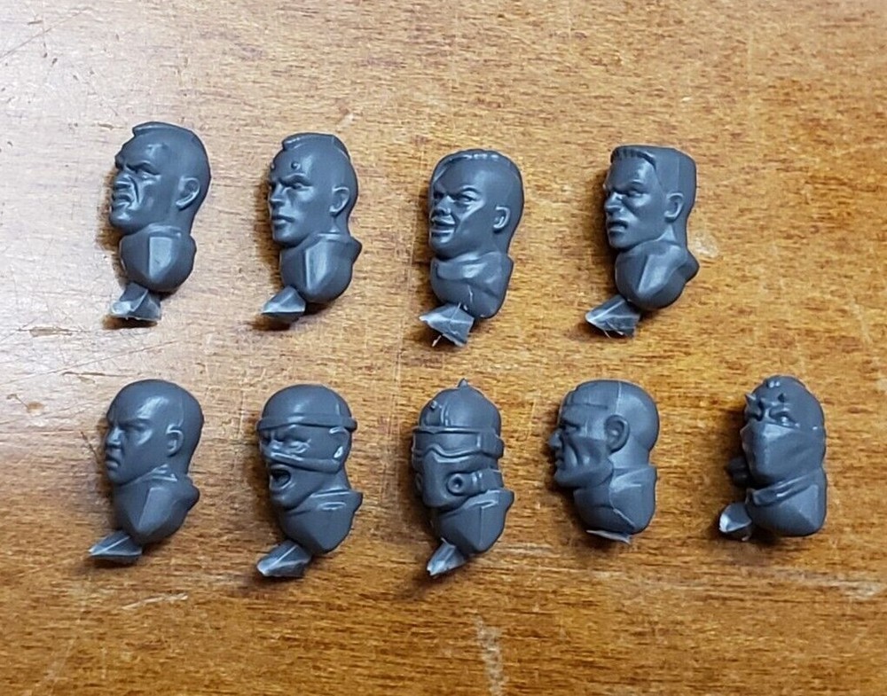 40k Kill Team Bits Blooded Traitor Guard Bare & Masked Heads No Helmet
