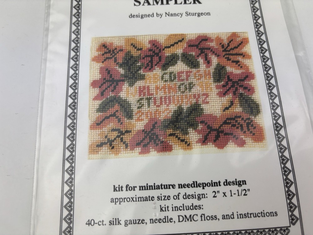 Threads Through Time Autumn Leaves Sampler Needlepoint Pattern Kit 6S