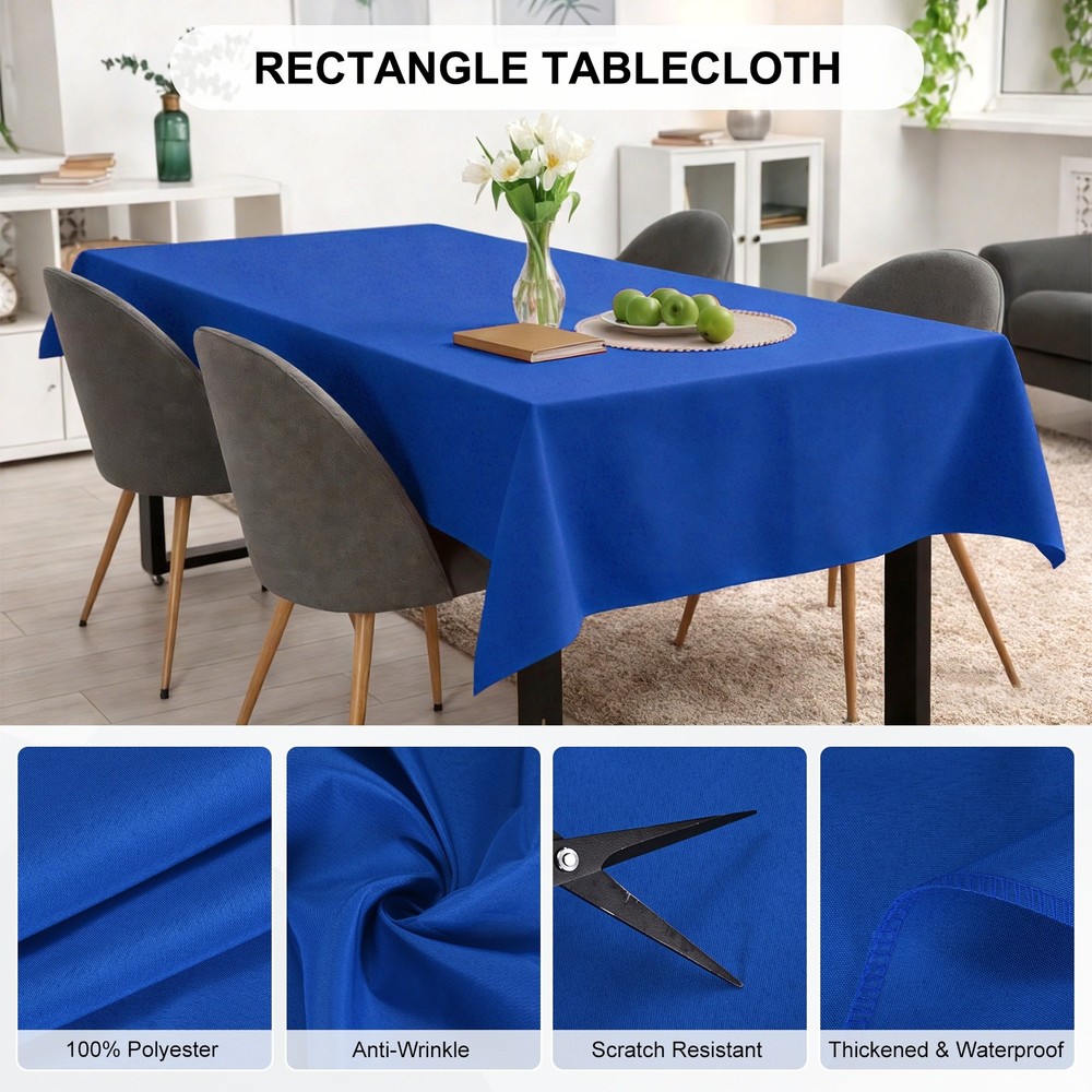 160x250cm Rectangle Tablecloth, Thickened Polyester Table Cloth Sapphire Blue