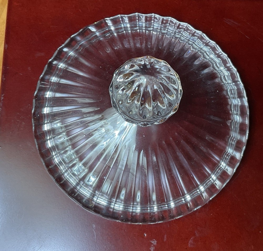 Crystal Biscuit Barrel with Lid Cracker Cookie Jar