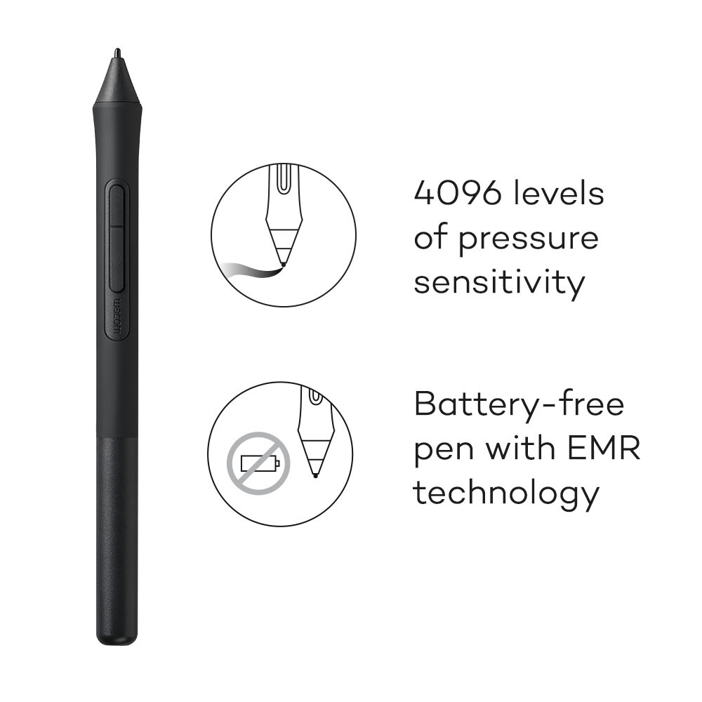 Wacom Intuos Medium Wireless Graphics Tablet - Black, Certified Refurbished