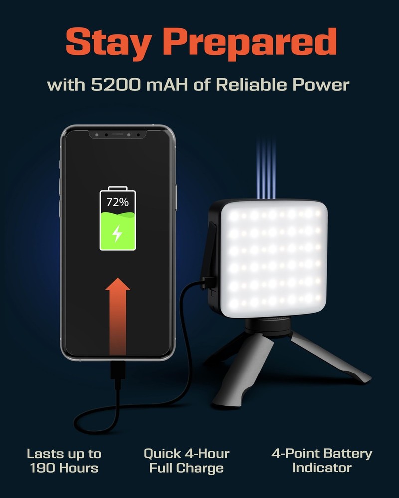 P4X Camping Lantern - Hanging Lantern w/ Bright & Warm Adjustable Lighting - ...