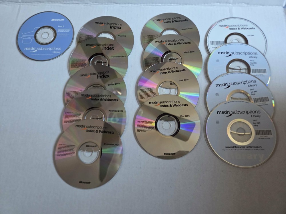 Microsoft MSDN Subscription Archive (2001–2005) – Visual Studio, SQL Server, Win