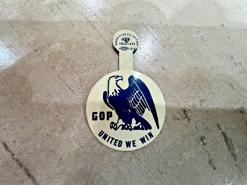 Vintage GOP United We Win Button