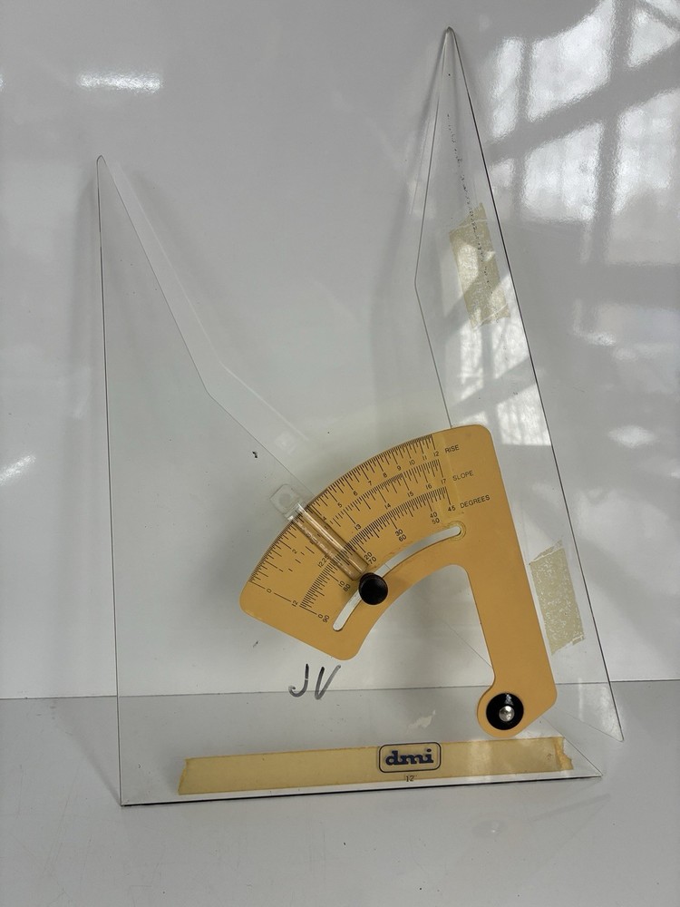 vintage DMI adjustable drafting triangle or angle finder tool 12”
