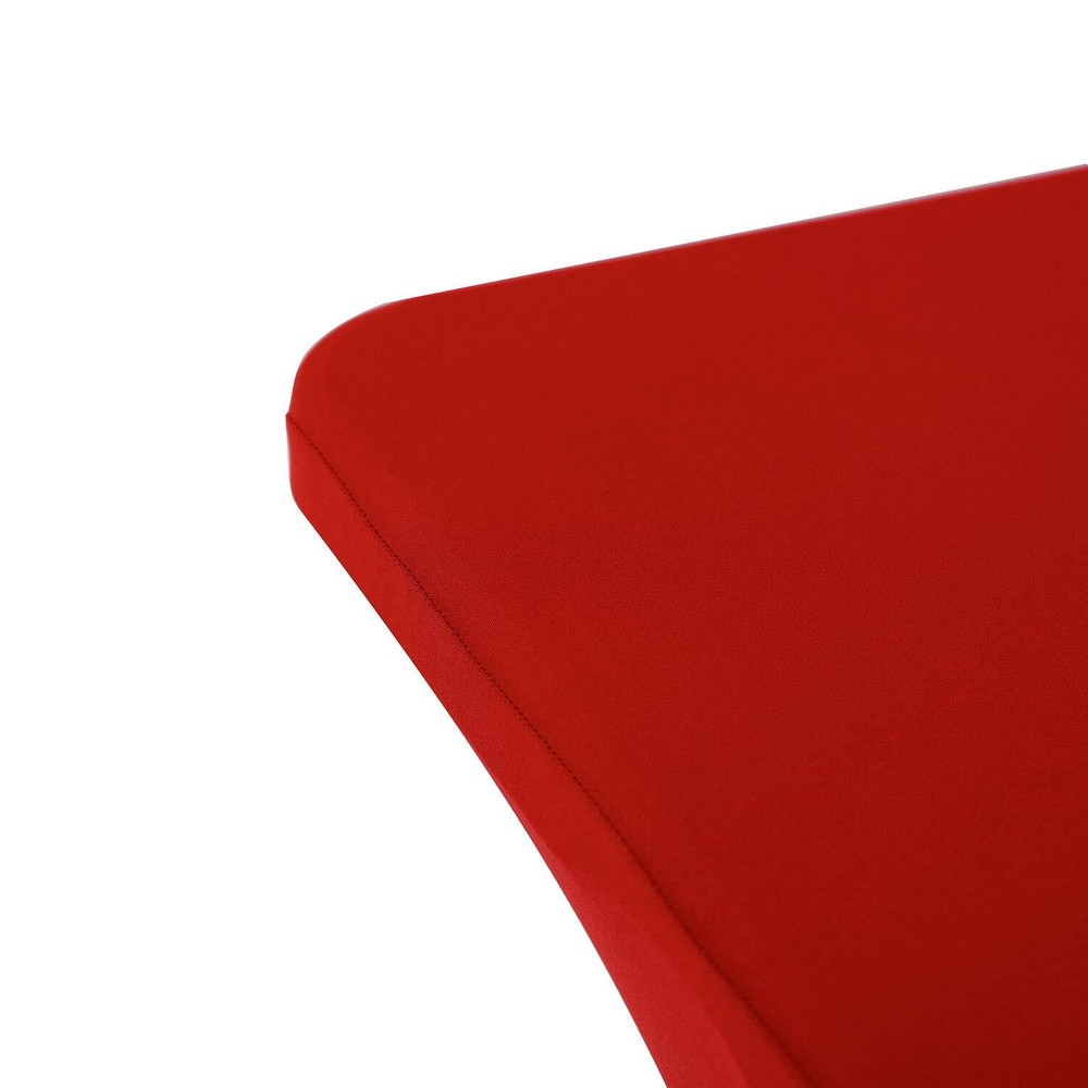 Peomeise 6FT Spandex Table Cover Rectangular Stretch Spandex Tablecloth Red6FT
