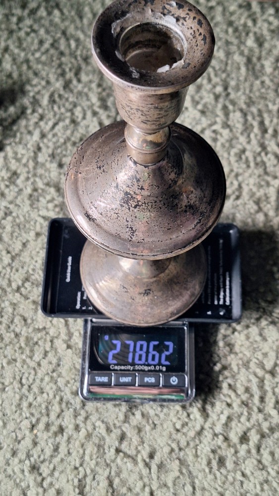 Sterling Silver Scrap Candle Holder Weighted