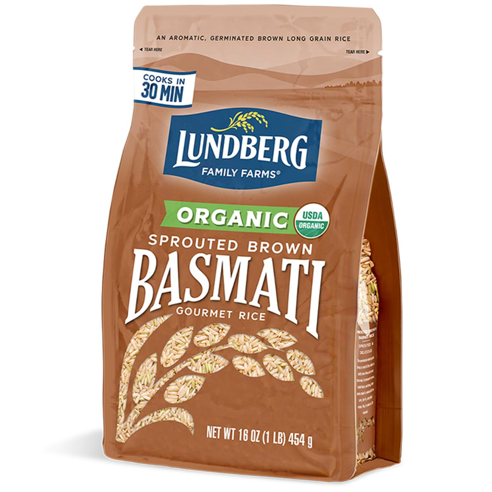 Basmati Rice, Organic Sprouted Brown Long Grain Rice - Nutty & Nutritious Brown