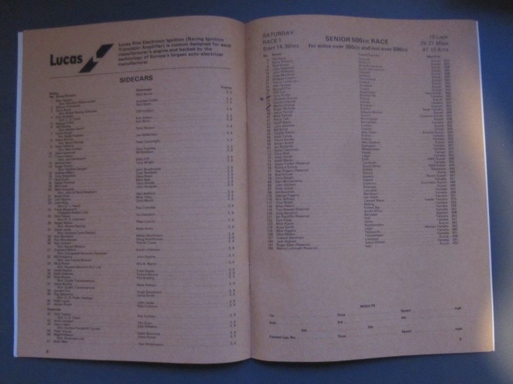 Silverstone British Motorcycle Grand Prix programmes 1976-1981