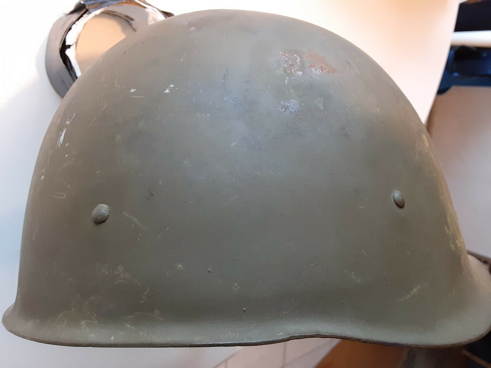 Post WWII Soviet Red Army M-1940 Helmet Dated 1948