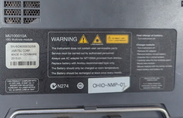 ANRITSU MT1000A NETWORK MASTER PRO; MU100010A