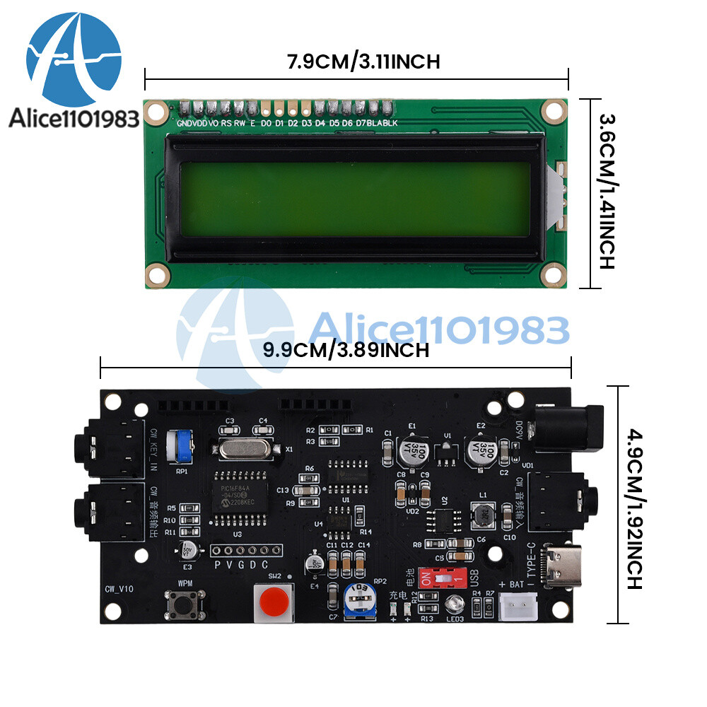 LCD1602 Ham Radio Essential CW Decoder Morse Code Reader Translator Decoder