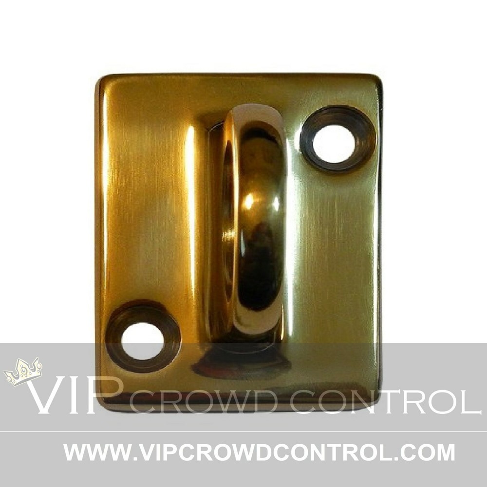 ROPE STANCHION WALL PLATE, GOLD FINISHED, VIP CROWD CONTROL