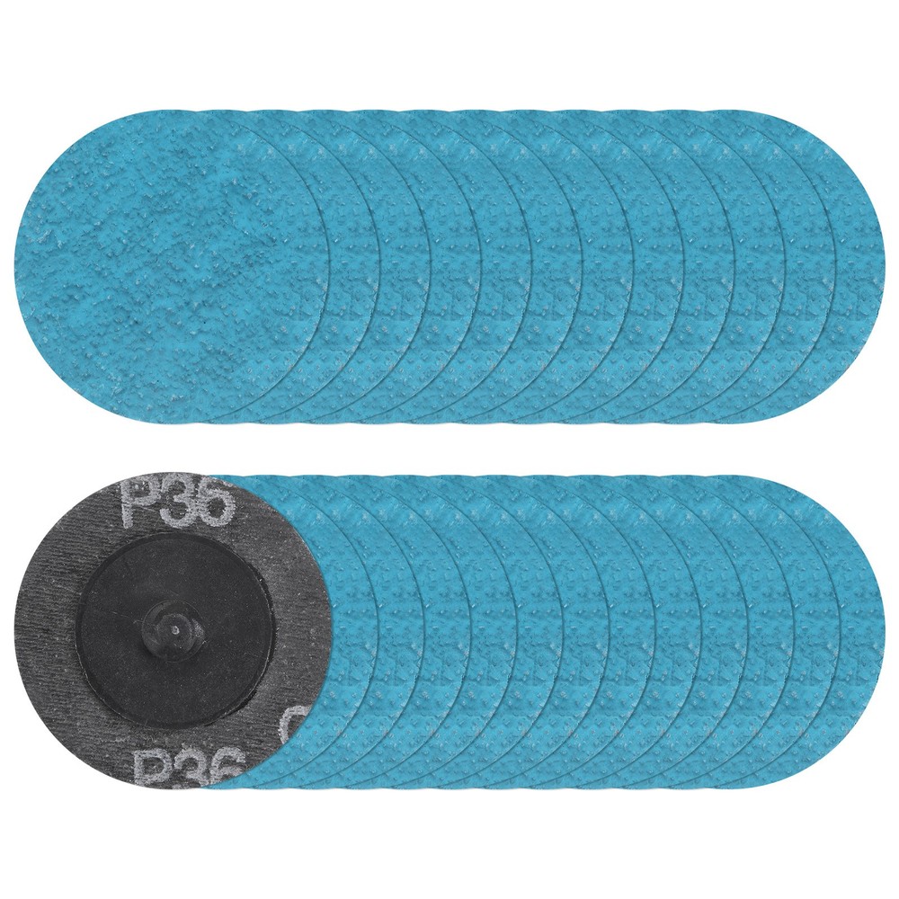25pcs 2" 36 Grit Quick Change R-Type Sanding Discs Zirconia Blue
