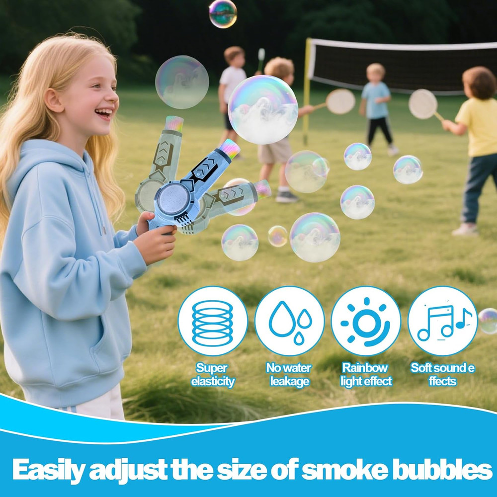 Colorful Bubble Machine with Smoke for Kids