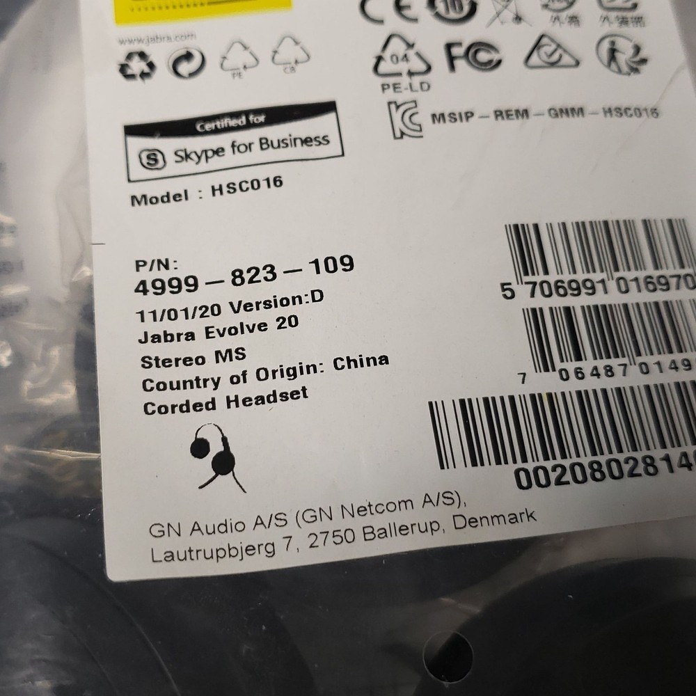 Jabra Evolve 20 USB-C MS Stereo Wired Headset