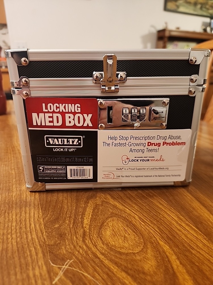 Vaultz Lock It Up Locking Med Box with Combination Lock Black