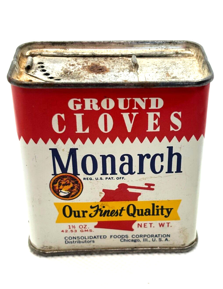 Vintage Monarch Spice Tin - Ground Cloves