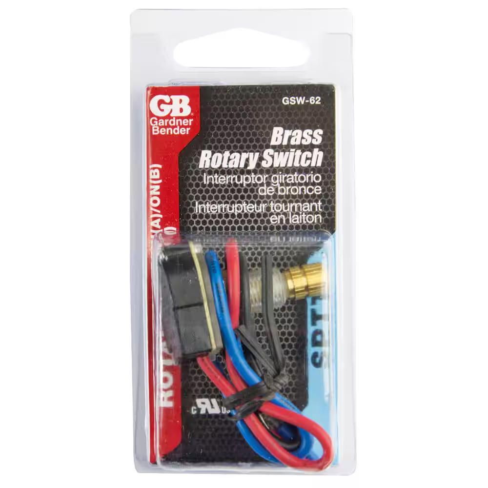 6 Amp Single-Pole Brass Rotary Switch