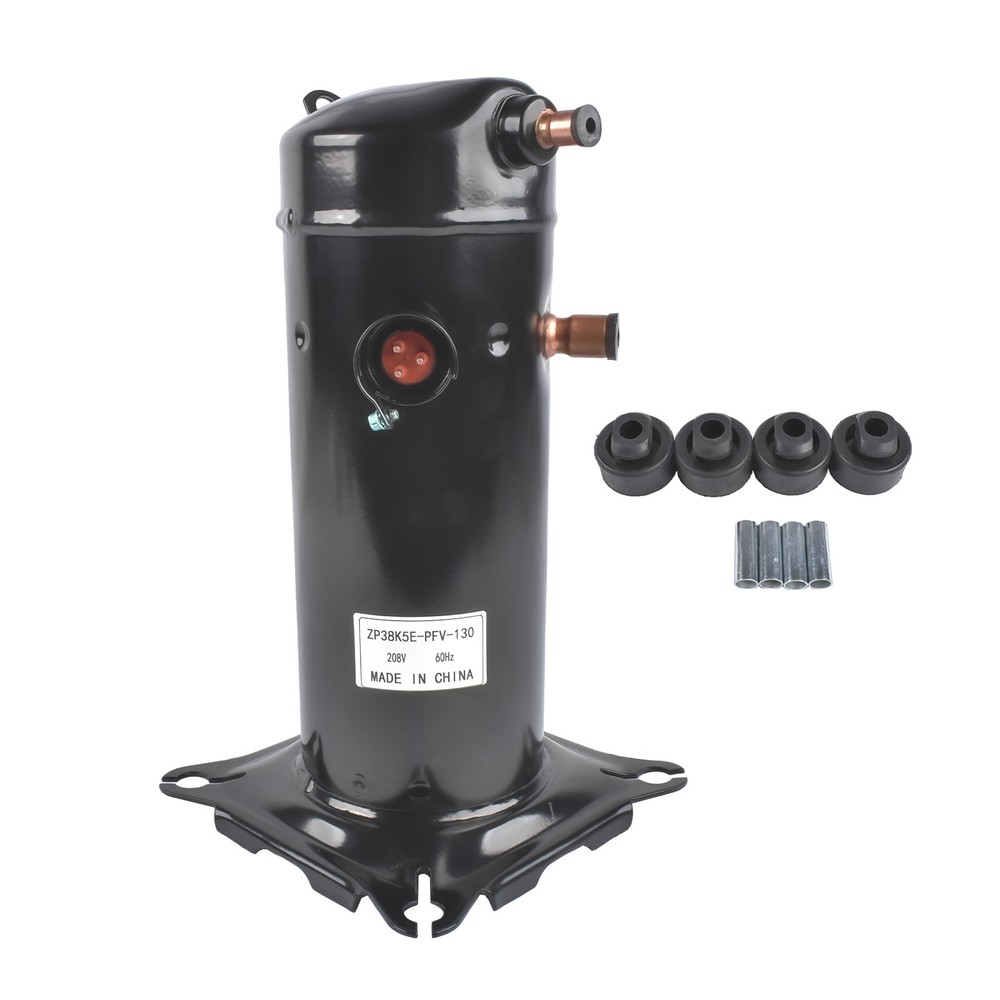 Replacement Compressor 3.5 Tons 208/230V R-410A Scroll 1 Phase Molded Plug Black