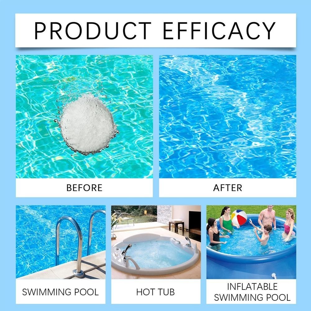 Multi-effect Pool Water Quality Cleaning Effervescent Tablets A5Z7