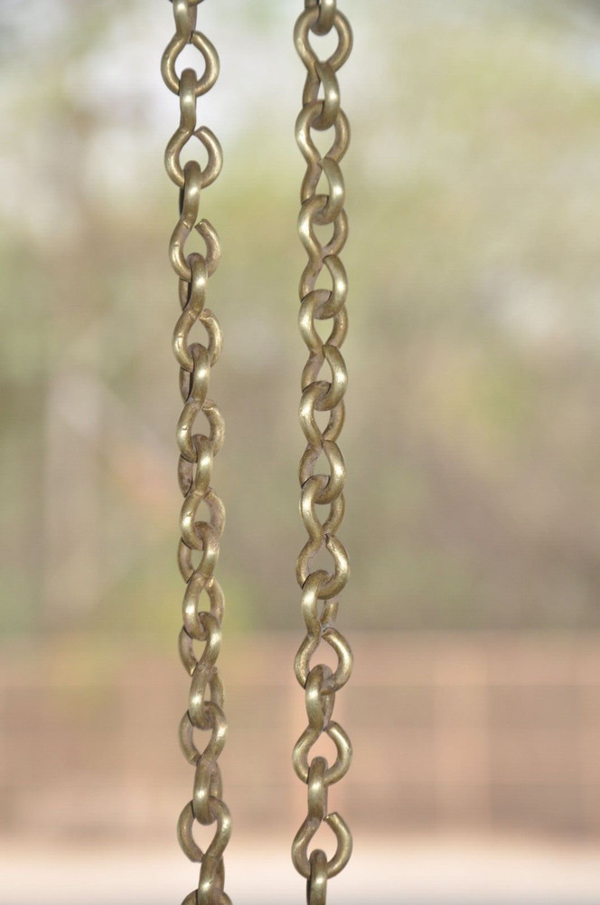 Vintage Hanging Solid Heavy Cow Bell With Chain , Nice Patina