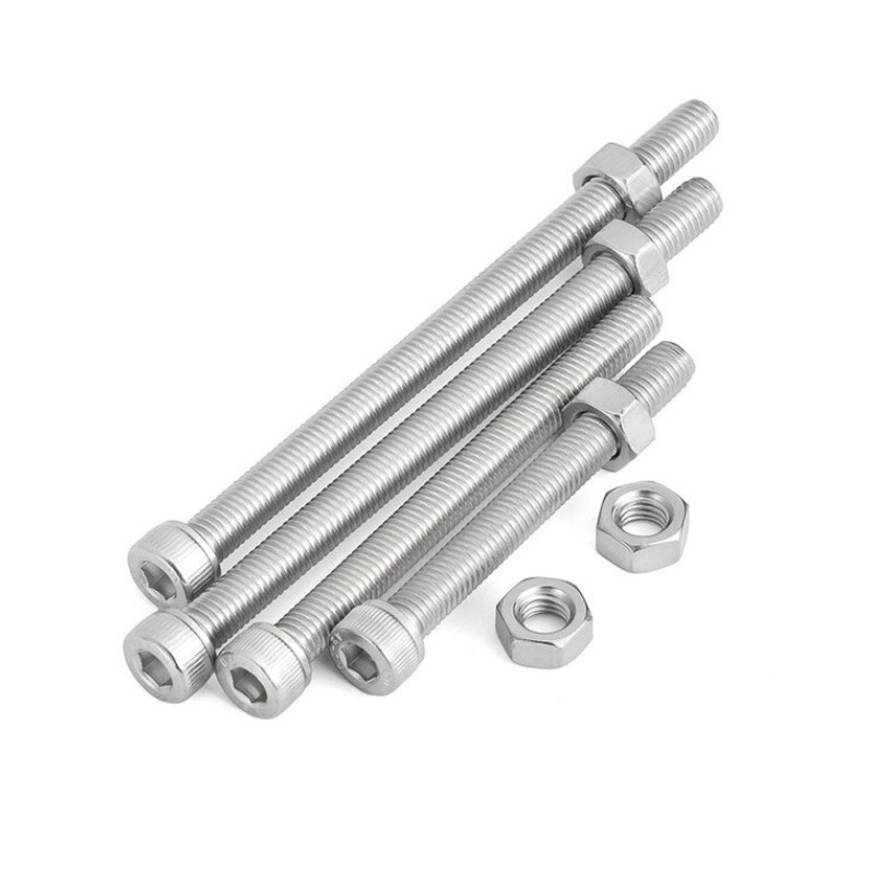 A2 Stainless Fine Thread Allen Key Bolt Hex Socket Cap Screws Hex Nut M6M8M10M12