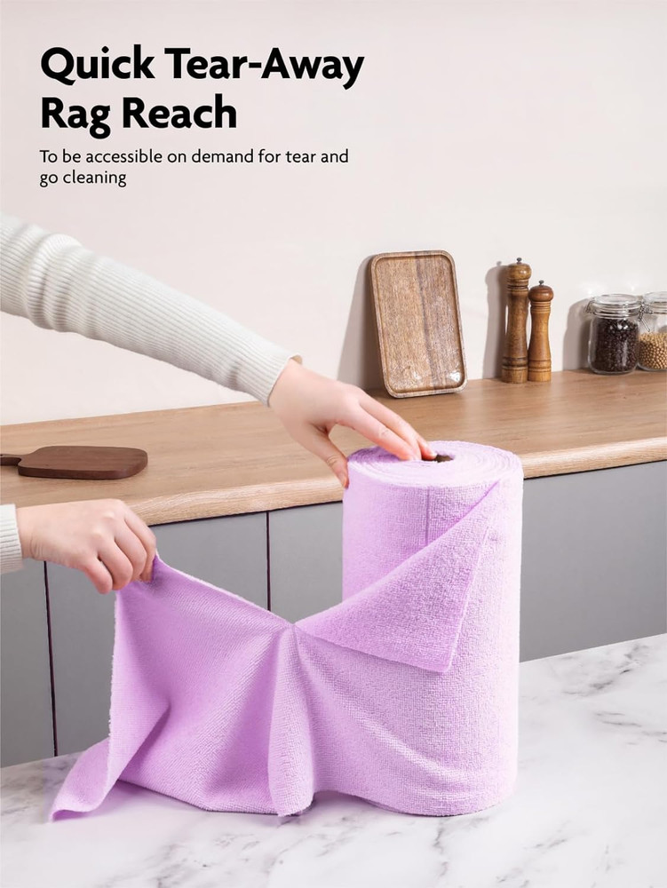 Fantasticlean Microfiber Cleaning Cloth Roll -75 Pack, Tear Away Microfiber Towe