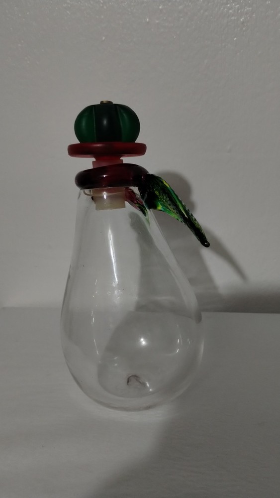 SIGNED BLOWN GLASS DECANTER - PERFUME BOTTLE 6.5"