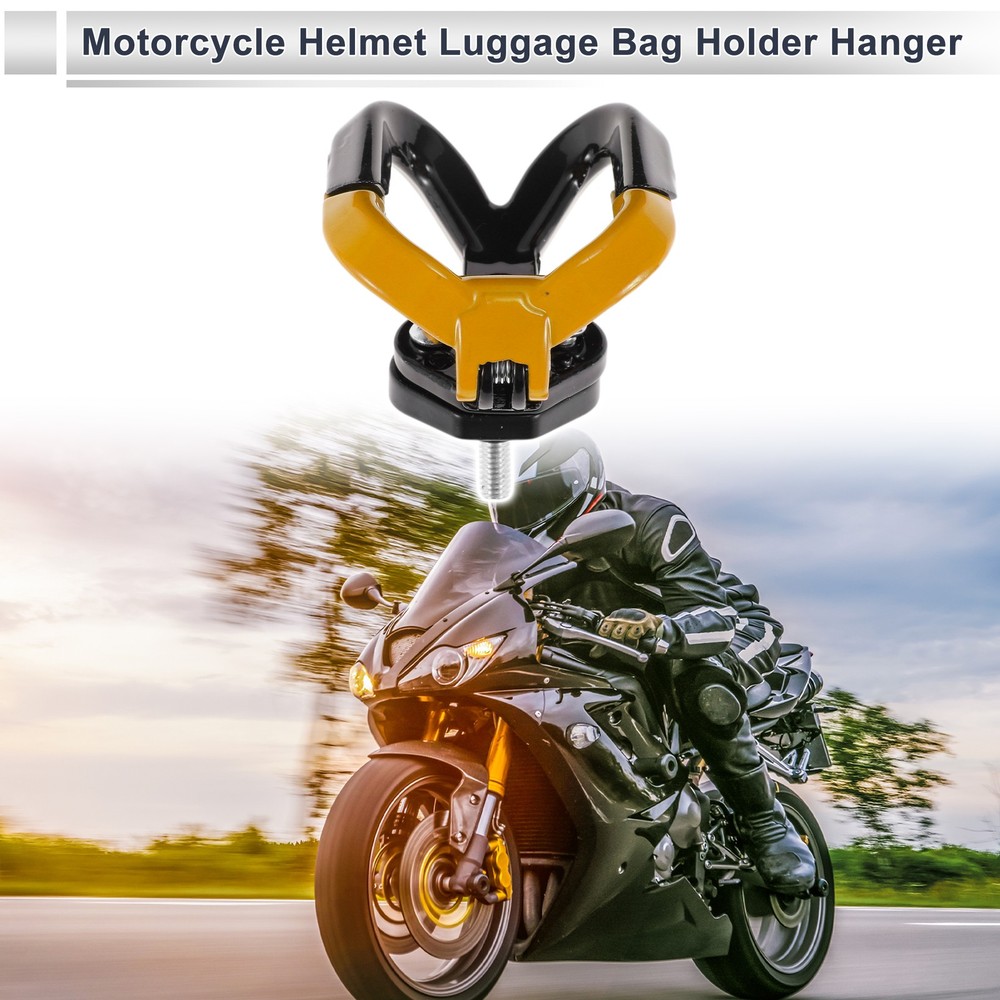 Butterfly Hook Opening-Closing Double Motorcycle Hook 1pc Black Yellow