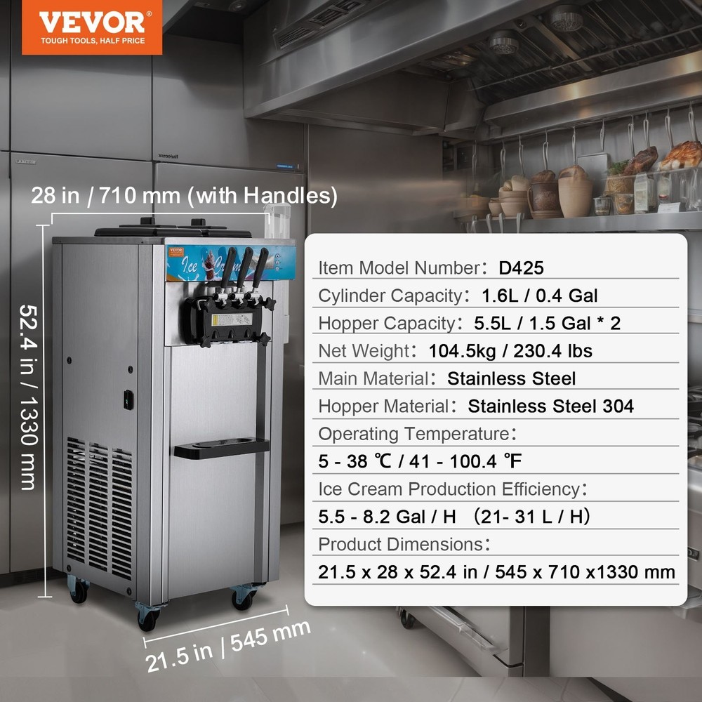 2 Vevor Soft Serve Ice Cream Machines