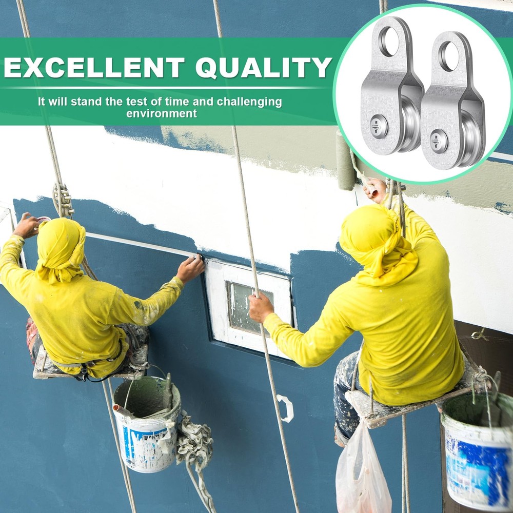 20 Pcs Single Pulley Block Wheel Bearing Inside Cable Roller Single Snatch Ca...