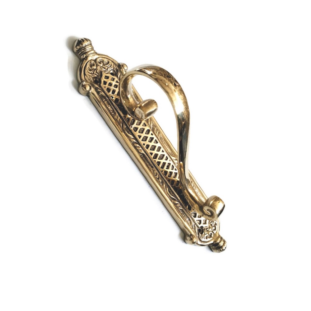 cast victorian large DOOR handle pull very heavy solid brass GRAB 11.1/2" inch