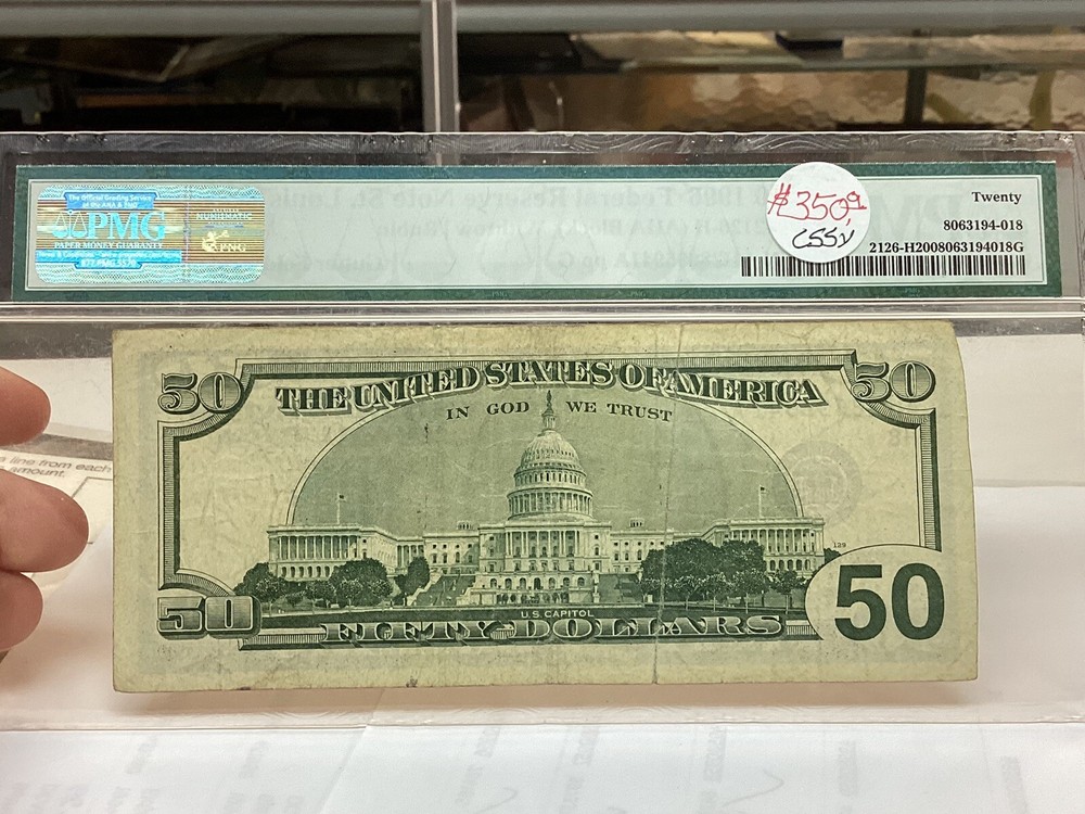 $50 1996 PMG 20 Gutterfold Error Fr#2126-H