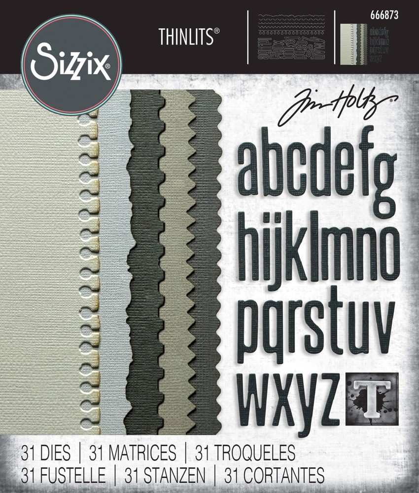 New Sizzix Thinlits 31pc Vault Edges #666873 Retail $20.99 by Tim Holtz