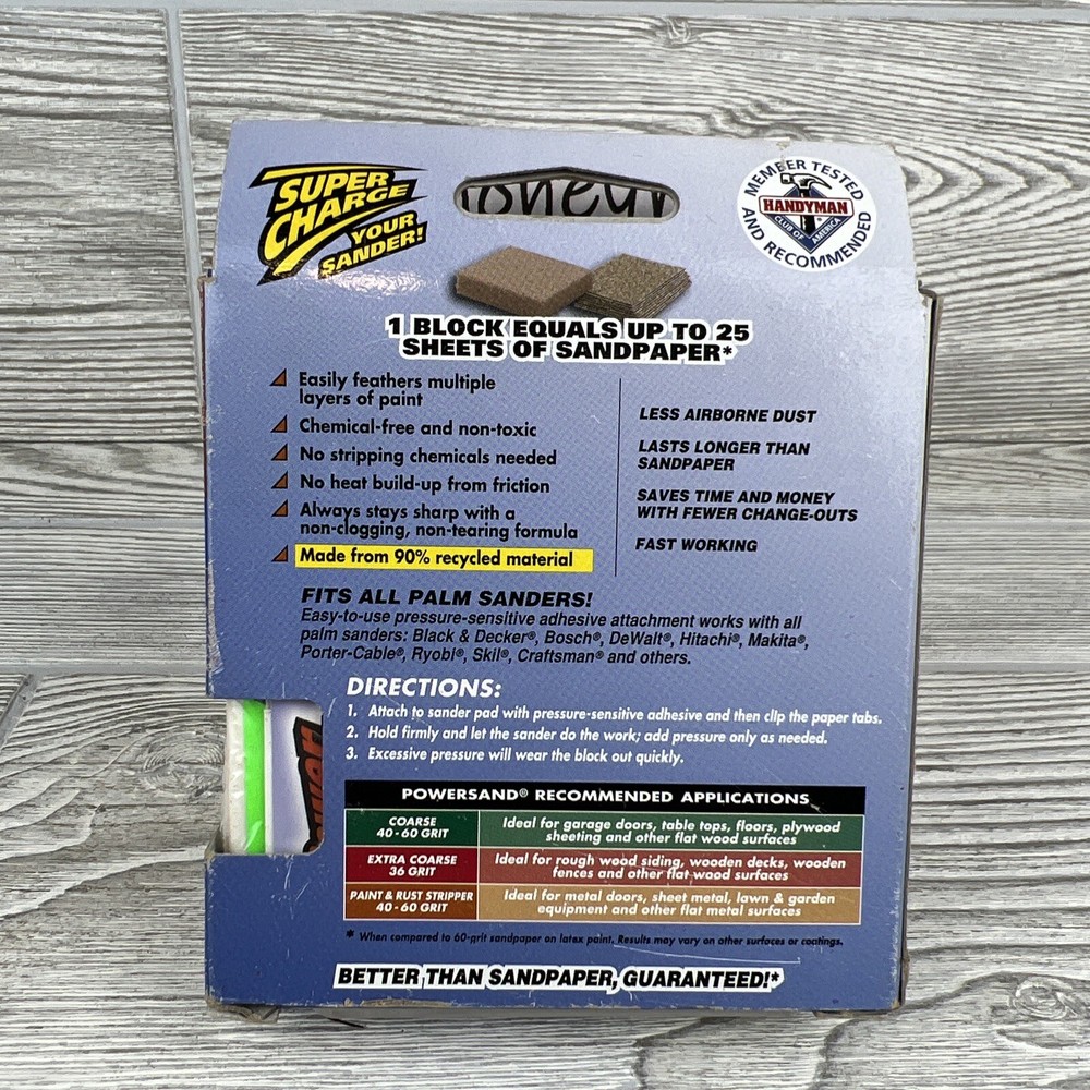 Power Sand - Super Stripping BLOCK - Paint & Rust Stripper - 40-60 Grit