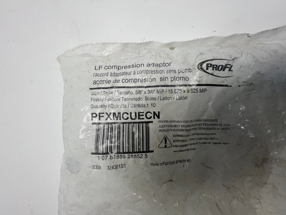 QTY 10 Pro-Flo LF Compression Adaptor PFXMCUECN Brass