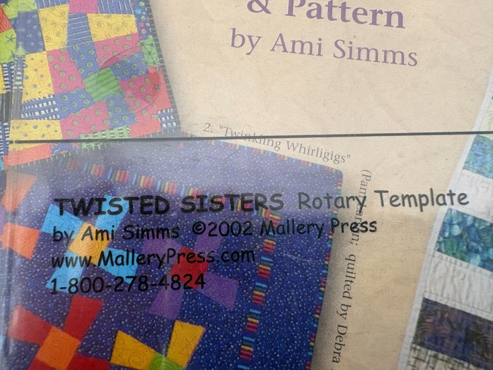 Twisted Sisters Rotary Template & Pattern Ami Simms - Plastic Template Included!