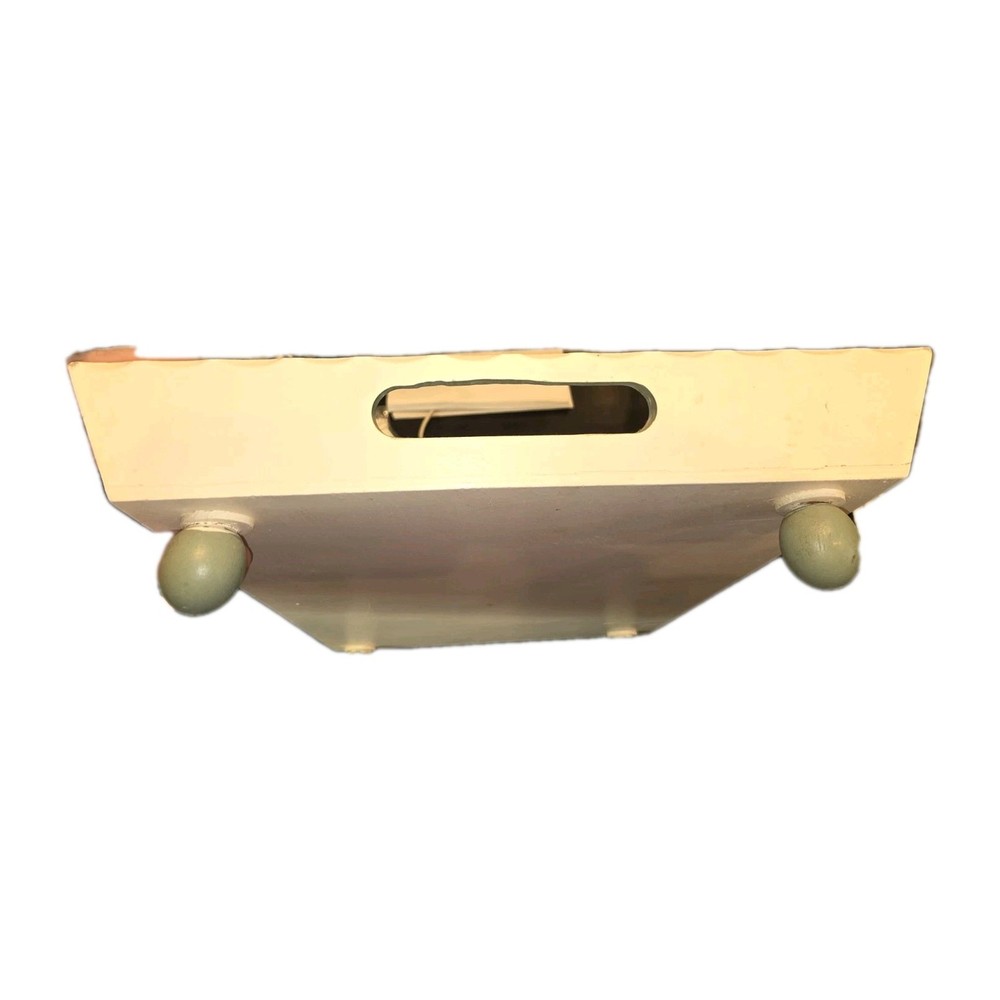 Vintage Wood Serving Tray 2 Handle Rectangle