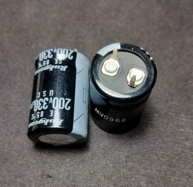 2pcs Rubycon 330uf 200v Snap In Electrolytic Capacitors 200v330uF