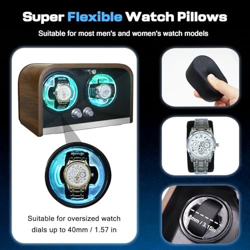 Watch Winders for Automatic Watches, Double Automatic Watch Winder Box 2 Slots
