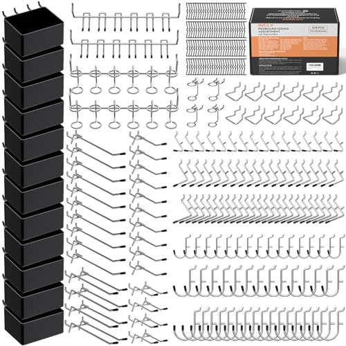 278PCS Pegboard Accessories Organizer Kit, Peg Board Hooks Assortment with