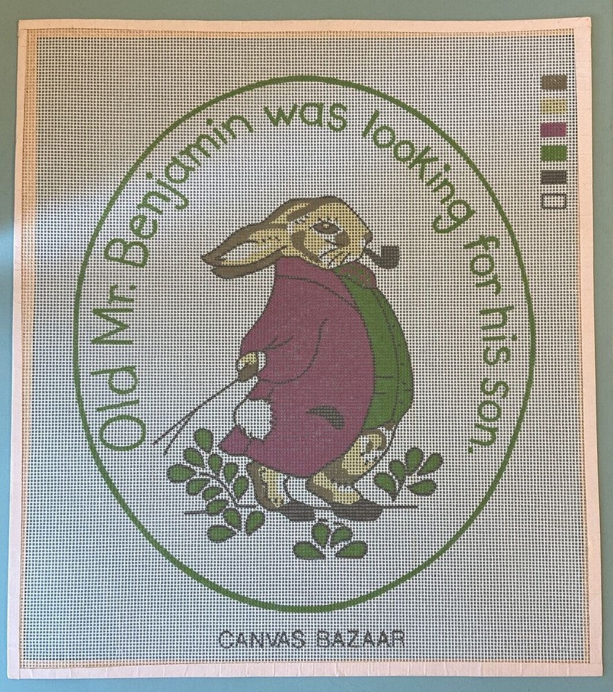 Benjamin bunny,11 Count, needlepoint canvas, by Canvas Bazaar, NEW