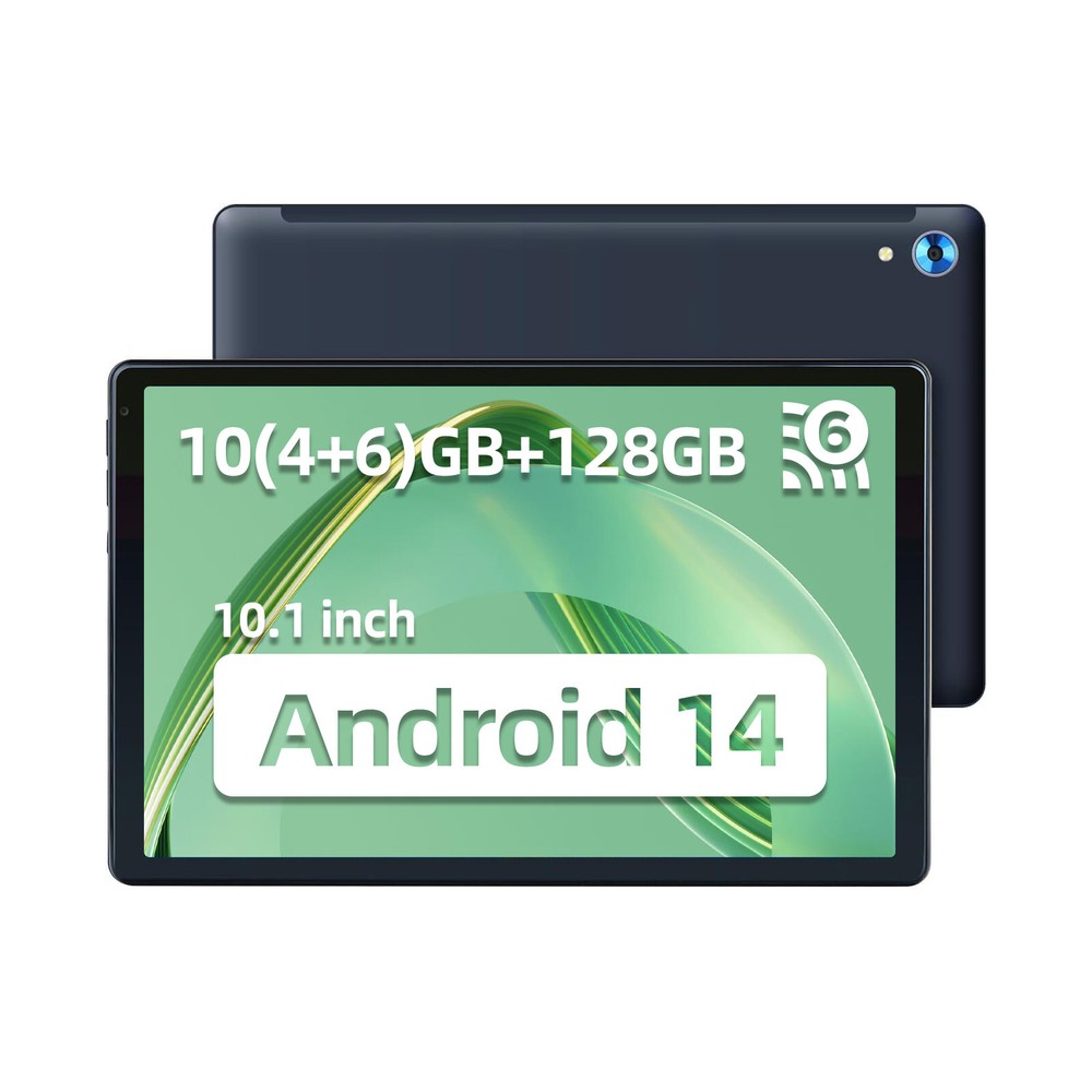 10.1" Android Tablet 10+128GB IPS Touchscreen Octa-core Processor Wi-Fi 6