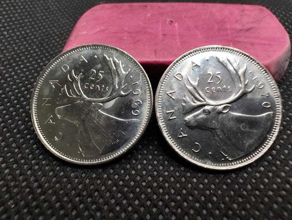 Canada 1969 & 1970 Quarters, Uncirculated