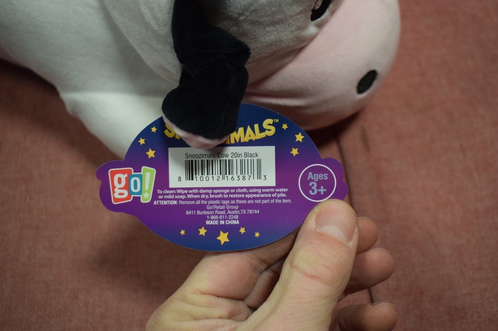 Snoozimals 20" Cow Plush